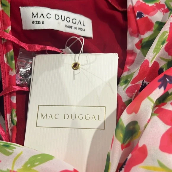 Mac Duggal Floral Cutout Bell Mini Dress Size 6